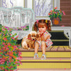 Canvas for bead embroidery "On the Porch" 7.9"x7.9" / 20.0x20.0 cm