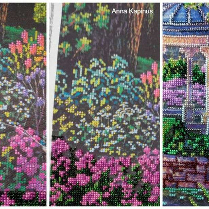 DIY Bead Embroidery Kit "By the pond" 31.5"x11.8" / 80.0x30.0 cm