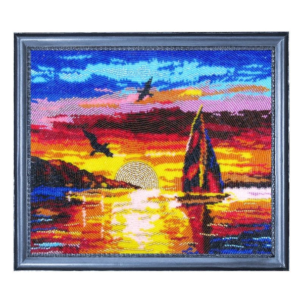 Bead DIY Embroidery Kit "Sea Sunset" 9.8"x11.4"/ 25.0x29.0 cm