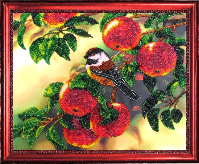 DIY Bead Embroidery Kit "Little Sparrow" 10.2"x12.6" / 26.0x32.0 cm