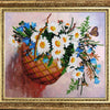 DIY Bead Embroidery Kit "A Basket Full of Flowers" 10.2"x11.8" / 26.0x30.0 cm