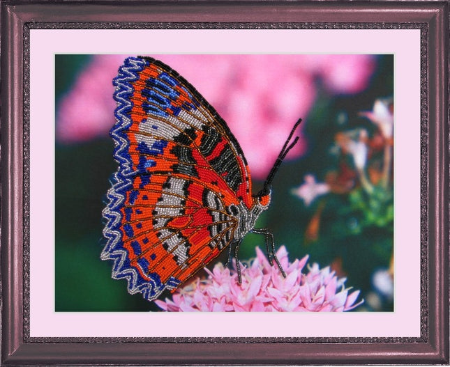 DIY Bead Embroidery Kit "Butterfly" 9.8"x12.6" / 25.0x32.0 cm
