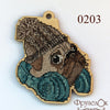 DIY Cross stitch kit on wood "Andriyko" 4.1x3.5 in / 10.5x9.0 cm