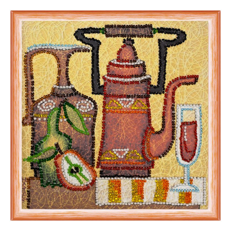 DIY Bead Embroidery Kit "Kettle – 1"  5.9"x5.9" / 15.0x15.0 cm
