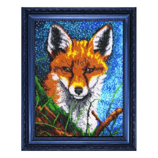 DIY Bead Embroidery Kit "Little Fox" 12.6"x9.8" / 32.0x25.0 cm