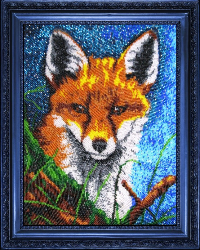DIY Bead Embroidery Kit "Little Fox" 12.6"x9.8" / 32.0x25.0 cm
