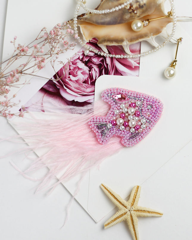 Beadwork kit for creating brooch "Small fish"