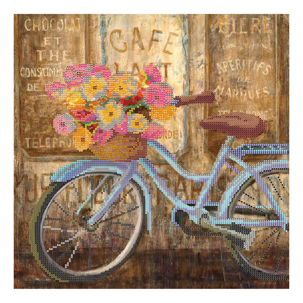 Canvas for bead embroidery "Summer Trip" 11.8"x11.8" / 30.0x30.0 cm