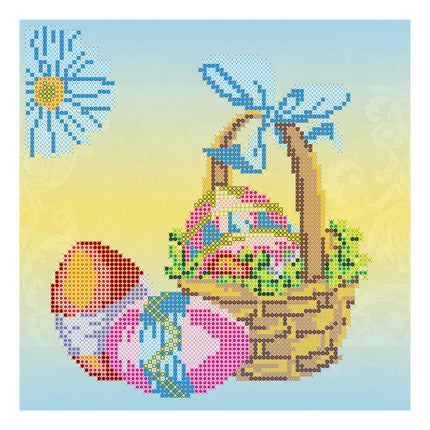 Canvas for bead embroidery "Easter Basket" 7.9"x7.9" / 20.0x20.0 cm