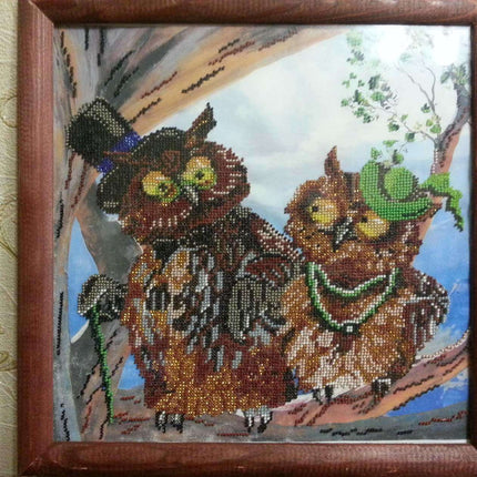 Canvas for bead embroidery "Forever love" 11.8"x11.8" / 30.0x30.0 cm