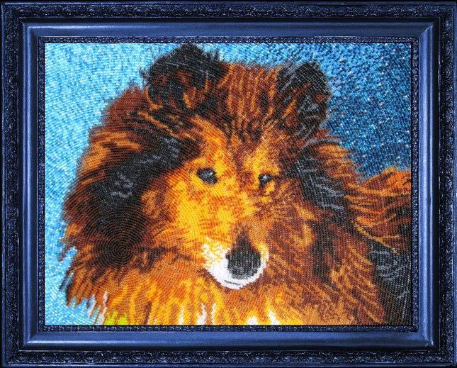 DIY Bead Embroidery Kit "Collie" 9.8"x12.6" / 25.0x32.0 cm