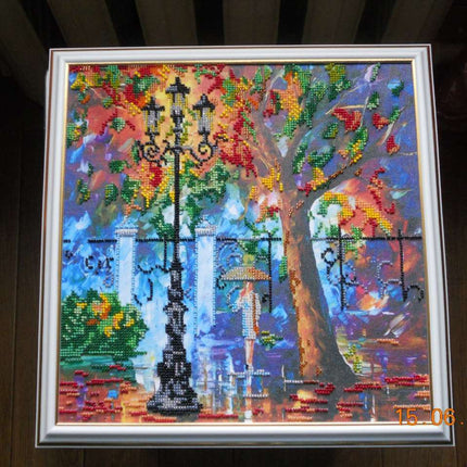 Canvas for bead embroidery "Evening Promenade" 11.8"x11.8" / 30.0x30.0 cm