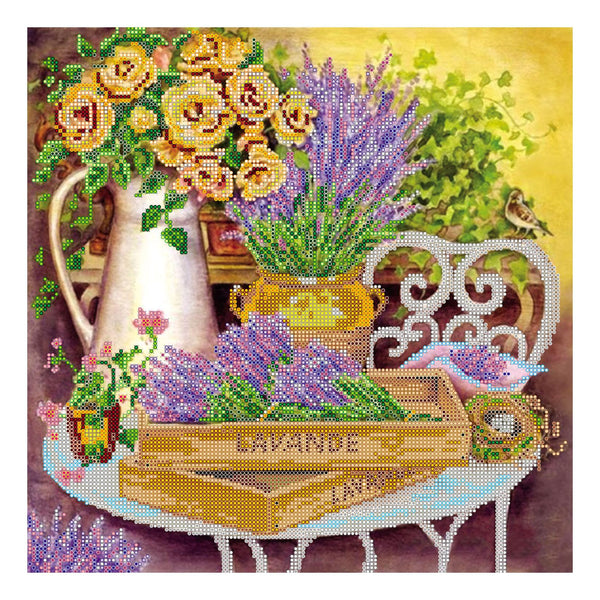 Canvas for bead embroidery "Lavender" 11.8"x11.8" / 30.0x30.0 cm