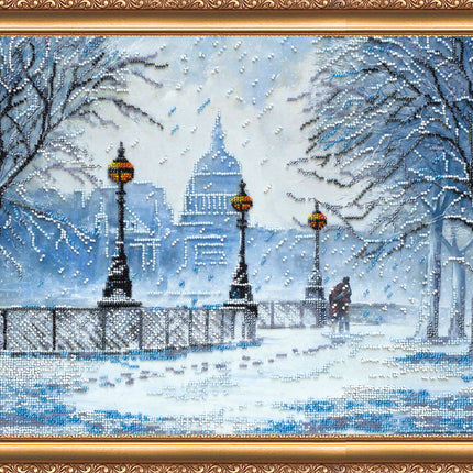 DIY Bead Embroidery Kit "Snowstorm" 20.1"x12.6" / 51.0x32.0 cm