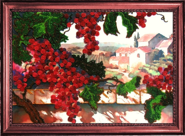 Bead DIY Embroidery Kit "Grapes" 9.8"x14.2"/ 25.0x36.0 cm