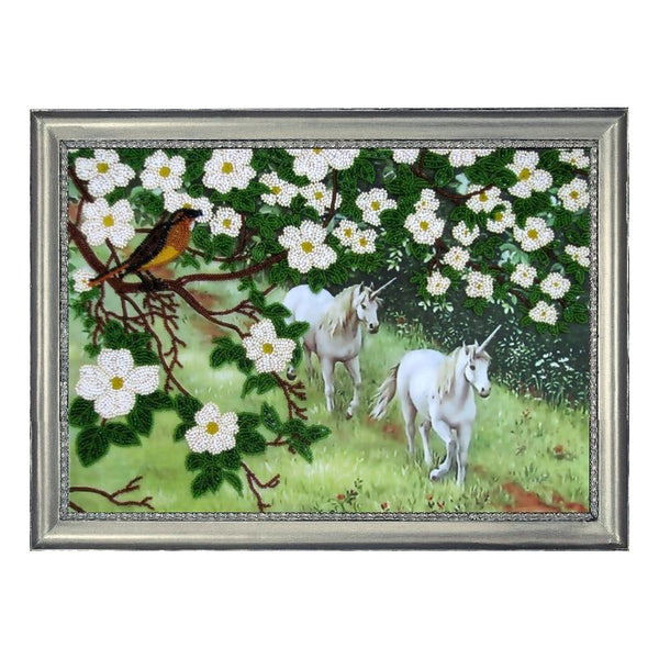 DIY Bead Embroidery Kit "Unicorn Path" 9.4"x13.4" / 24.0x34.0 cm