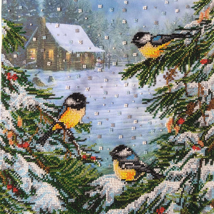 DIY Bead Embroidery Kit "January bitter cold" 11.8"x15.7" / 30.0x40.0 cm