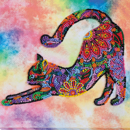 DIY Bead Embroidery Kit "Playful kitten"