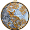 DIY Bead Embroidery Kit "Moon cat" 12.6"x12.6" / 32.0x32.0 cm