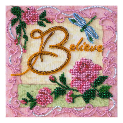 DIY Bead Embroidery Kit "Believe"  5.9"x5.9" / 15.0x15.0 cm
