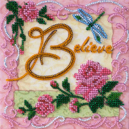 DIY Bead Embroidery Kit "Believe"  5.9"x5.9" / 15.0x15.0 cm