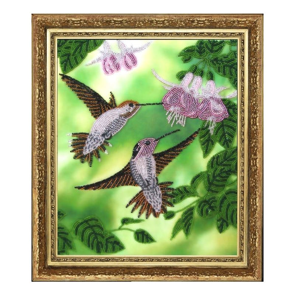 DIY Bead Embroidery Kit "Humming-birds" 1.2"x1.0" / 3.0x2.5 cm