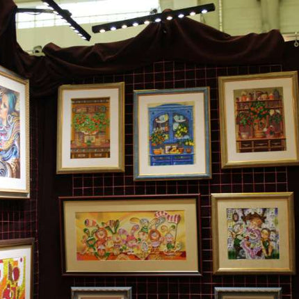 DIY Bead Embroidery Kit "Salon buffet" 7.9"x11.8" / 20.0x30.0 cm