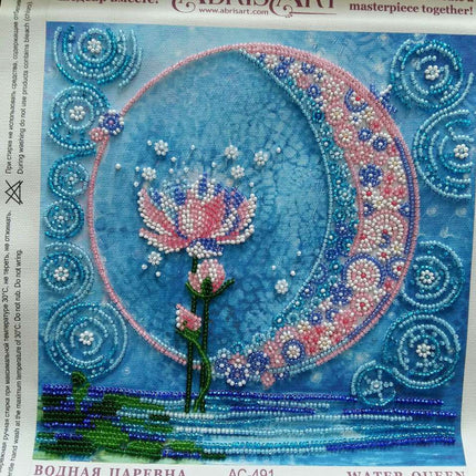 Canvas for bead embroidery "Water queen" 7.9"x7.9" / 20.0x20.0 cm
