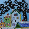 DIY Bead Embroidery Kit "Bright houses"  5.9"x5.9" / 15.0x15.0 cm