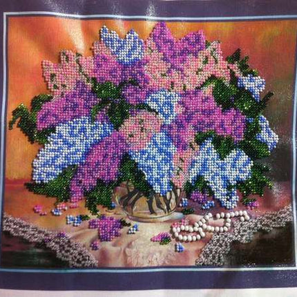 DIY Bead Embroidery Kit "Lilacs" 11.0"x9.4" / 28.0x24.0 cm