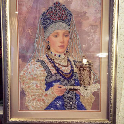 DIY Bead Embroidery Kit "Varenka" 11.8"x16.7" / 30.0x42.5 cm