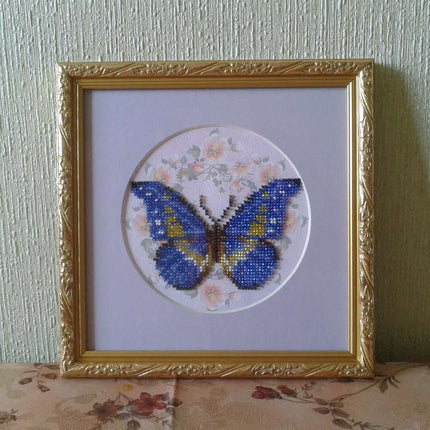 DIY Bead Embroidery Kit "Butterfly"  5.5"x5.5" / 14.0x14.0 cm