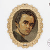 DIY Cross stitch kit on wood "Taras Shevchenko" 5.1x3.9 in / 13.0x10.0 cm