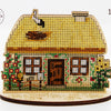 DIY Cross stitch kit on wood "The Hut" 3.9x3.1 in / 10.0x8.0 cm