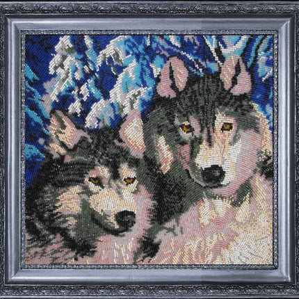 DIY Bead Embroidery Kit "Wolves" 10.6"x11.8" / 27.0x30.0 cm