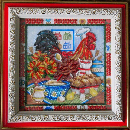 DIY Bead Embroidery Kit "Hospitality"  5.9"x5.9" / 15.0x15.0 cm
