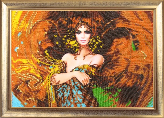 DIY Bead Embroidery Kit "Selena" 9.4"x13.4" / 24.0x34.0 cm