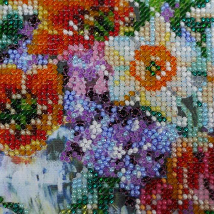 DIY Bead Embroidery Kit "May's embrace" 9.1"x11.0" / 23.0x28.0 cm