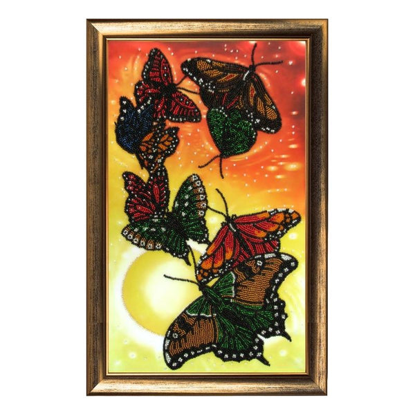 DIY Bead Embroidery Kit "Butterfly Waltz" 1.5"x0.9" / 3.7x2.3 cm