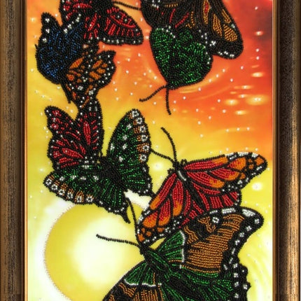 DIY Bead Embroidery Kit "Butterfly Waltz" 1.5"x0.9" / 3.7x2.3 cm