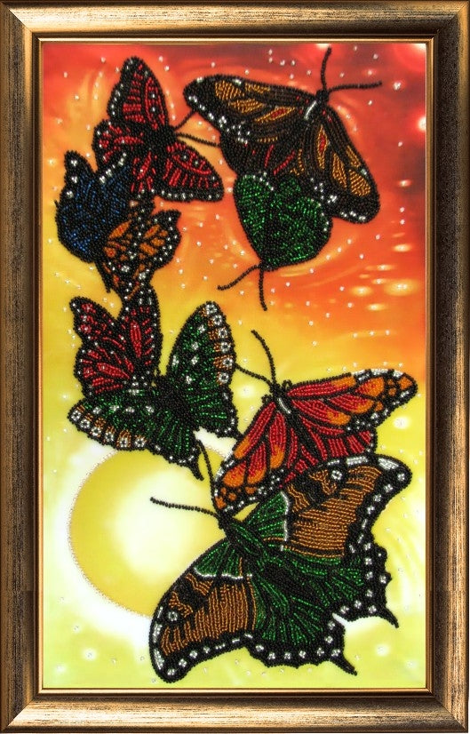 DIY Bead Embroidery Kit "Butterfly Waltz" 1.5"x0.9" / 3.7x2.3 cm