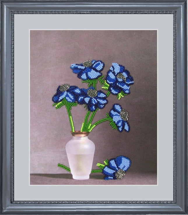 DIY Bead Embroidery Kit "Blue Dream" 10.2"x9.1" / 26.0x23.0 cm