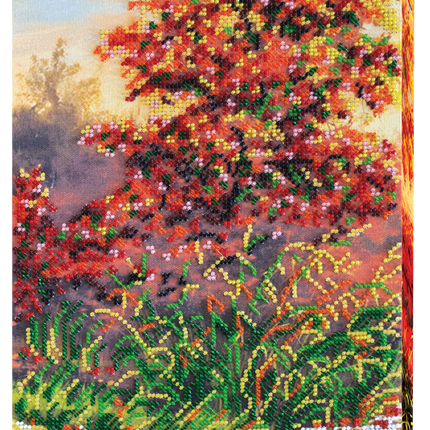 DIY Bead Embroidery Kit "Autumn scenes-1" 7.9"x16.9" / 20.0x43.0 cm