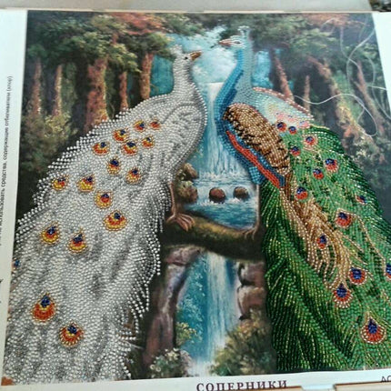 Canvas for bead embroidery "Rivals" 11.8"x11.8" / 30.0x30.0 cm