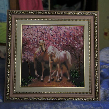 Canvas for bead embroidery "Horses In Love" 7.9"x7.9" / 20.0x20.0 cm