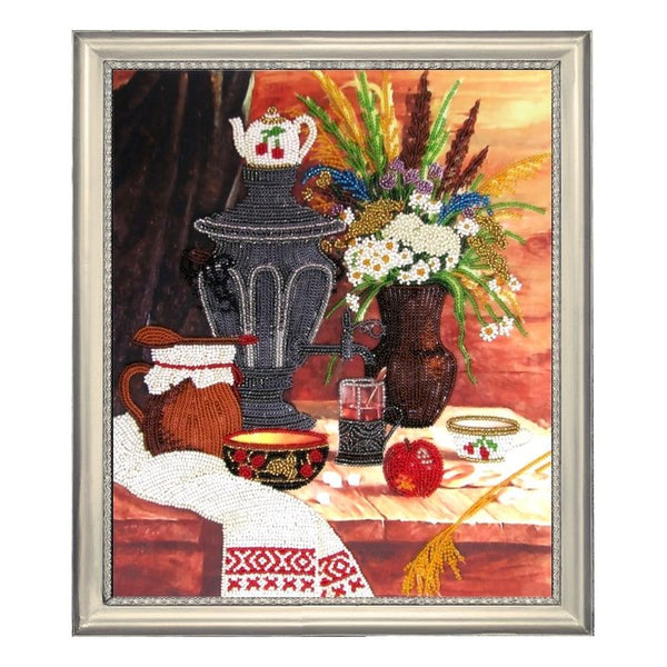 DIY Bead Embroidery Kit "Samovar" 12.2"x9.8" (31.0x25.0 cm)