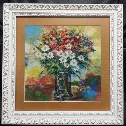 Canvas for bead embroidery "Floral Cocktail" 7.9"x7.9" / 20.0x20.0 cm