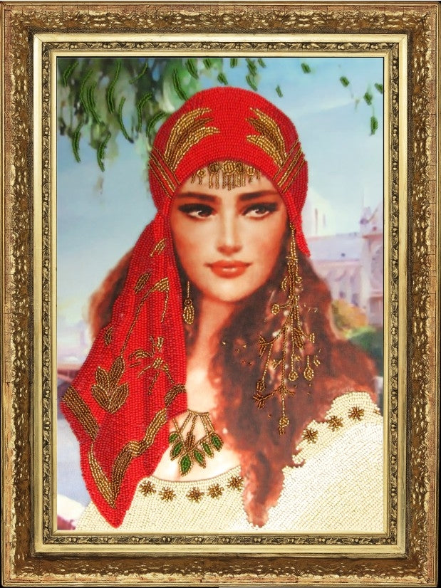 DIY Bead Embroidery Kit "Gypsy" 13.8"x9.4" / 35.0x24.0 cm