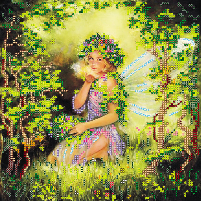 Canvas for bead embroidery "Nymph" 7.9"x7.9" / 20.0x20.0 cm