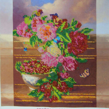 Canvas for bead embroidery "Melody Burning" 11.8"x11.8" / 30.0x30.0 cm